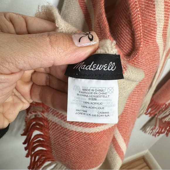 Madewell Twill Stripe Scarf in Muted Blush Multi - Picture 5 of 7
